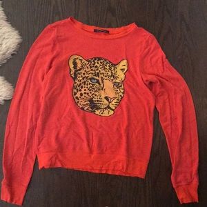 WILDFOX sweater with leopard on the front